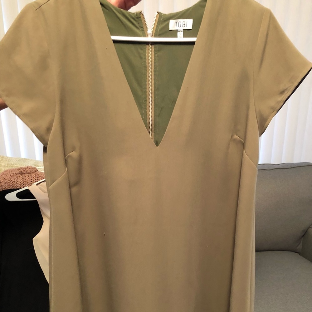 Tobi Olive Green Swing Dress